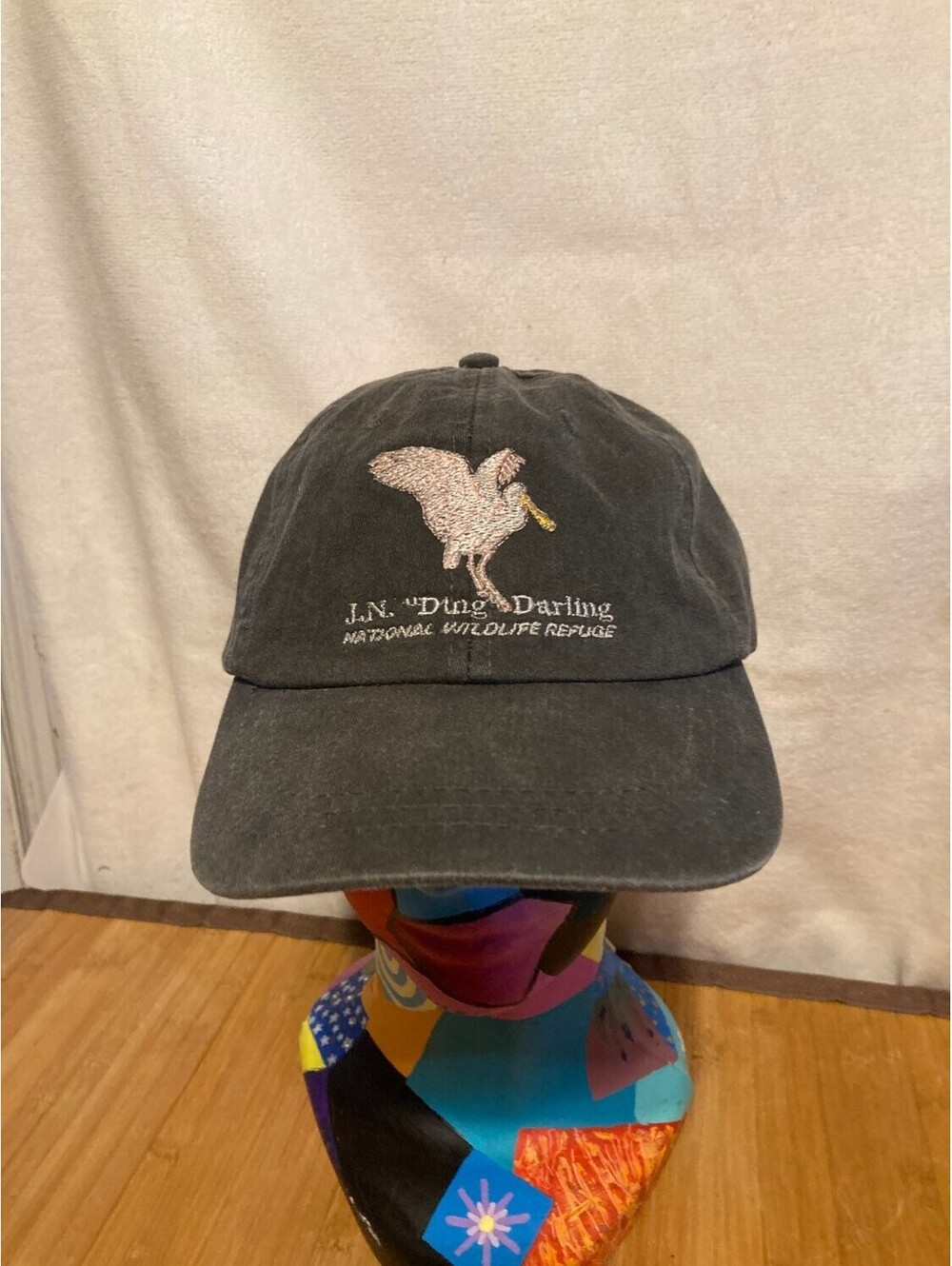 Adams Embroidered Wildlife Refuge Strapback Baseball Cap Black Fabric